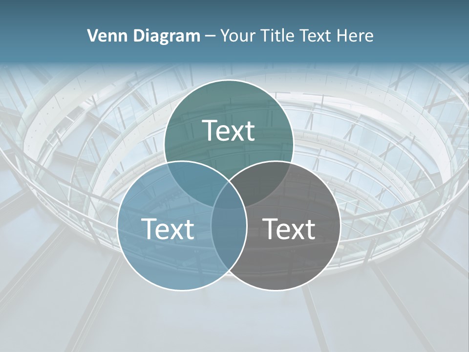 Round Stairway In The Middle Of Office Building PowerPoint Template