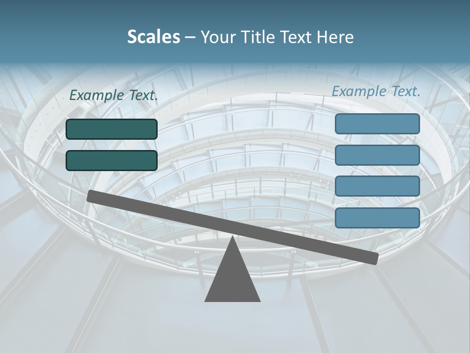 Round Stairway In The Middle Of Office Building PowerPoint Template