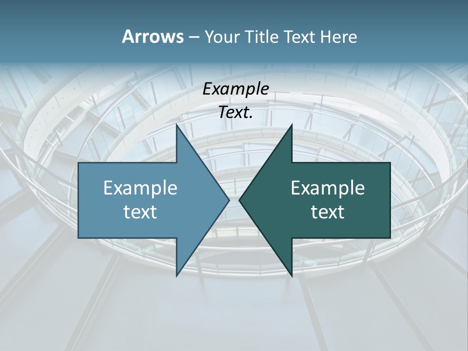 Round Stairway In The Middle Of Office Building PowerPoint Template