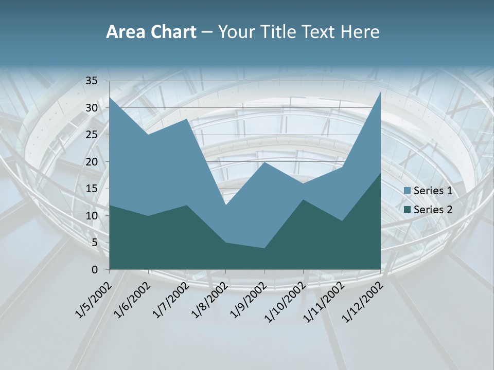 Round Stairway In The Middle Of Office Building PowerPoint Template