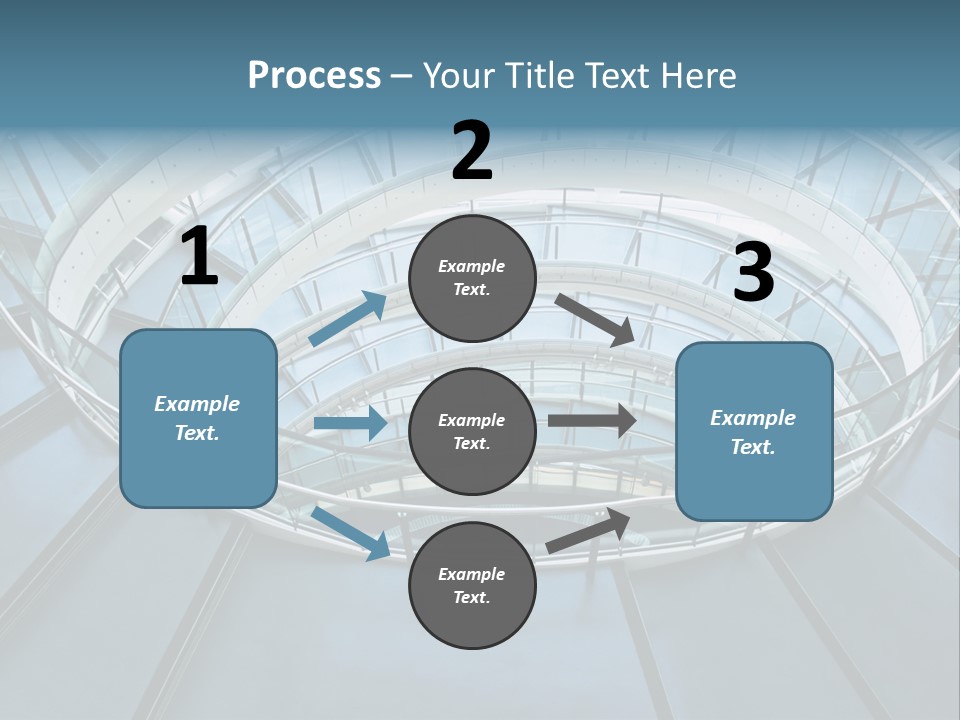 Round Stairway In The Middle Of Office Building PowerPoint Template