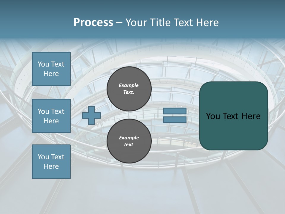 Round Stairway In The Middle Of Office Building PowerPoint Template