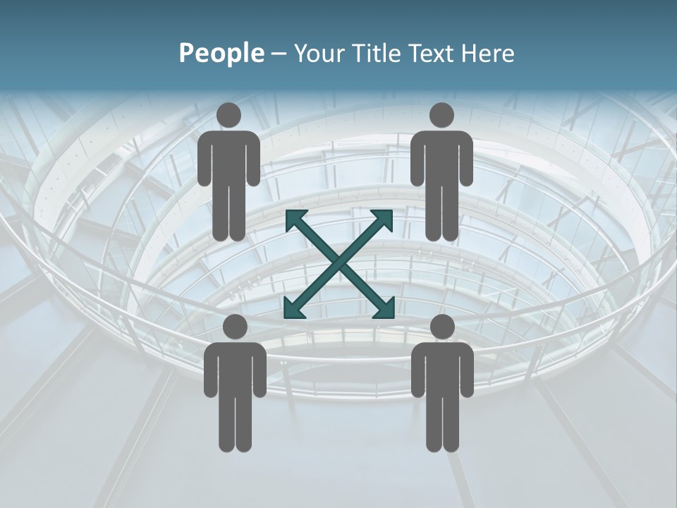 Round Stairway In The Middle Of Office Building PowerPoint Template