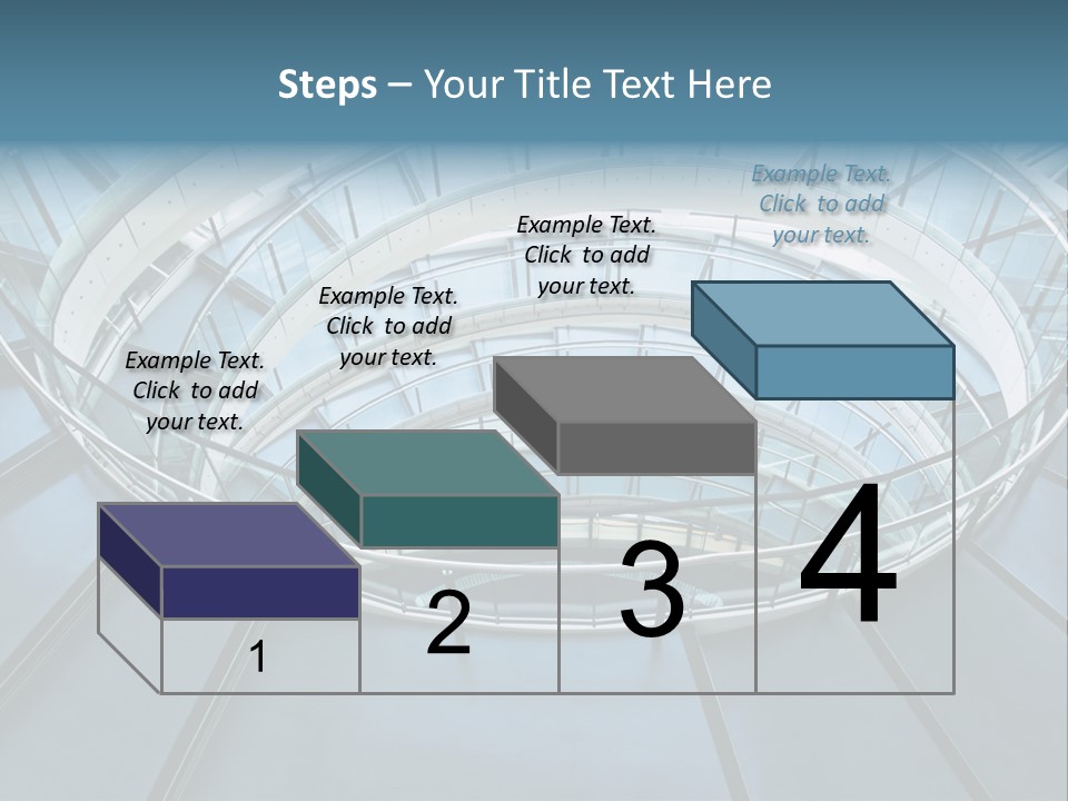Round Stairway In The Middle Of Office Building PowerPoint Template
