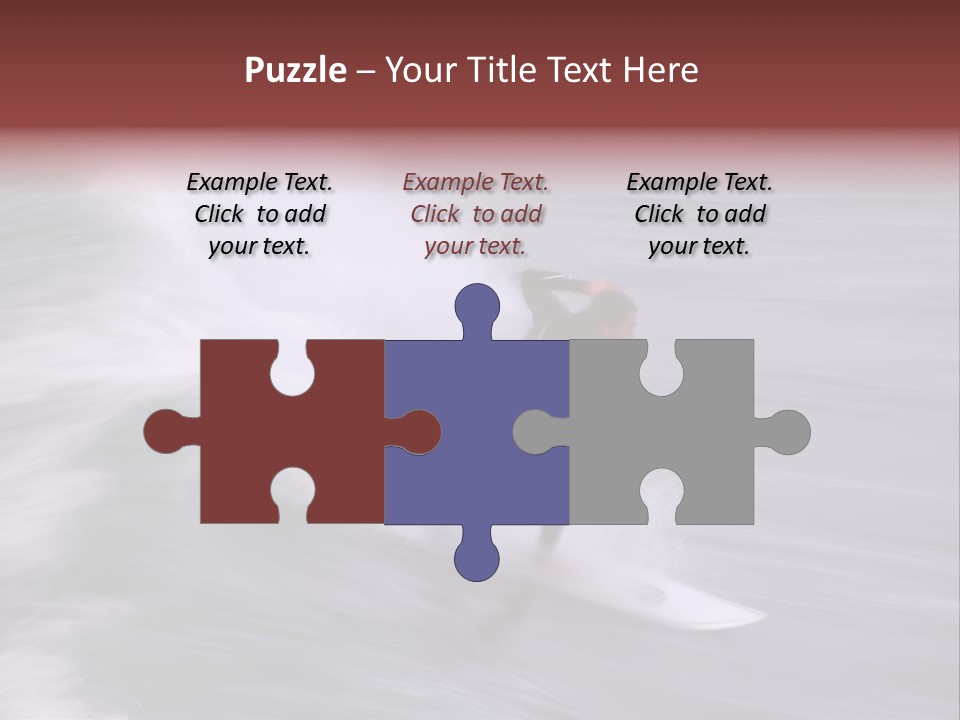 Long Exposure Showing The Speed And Intensity Of The Surf And The Surfer. Photo Taken Along The Central Coast Of California PowerPoint Template