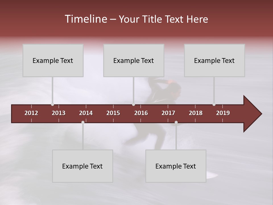 Long Exposure Showing The Speed And Intensity Of The Surf And The Surfer. Photo Taken Along The Central Coast Of California PowerPoint Template