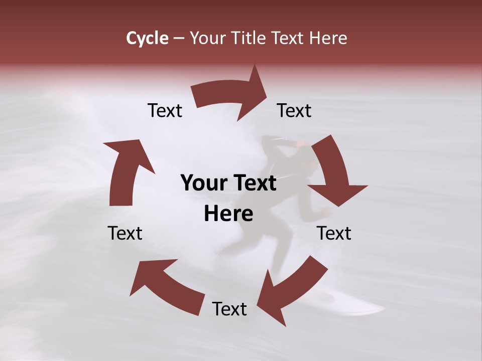 Long Exposure Showing The Speed And Intensity Of The Surf And The Surfer. Photo Taken Along The Central Coast Of California PowerPoint Template