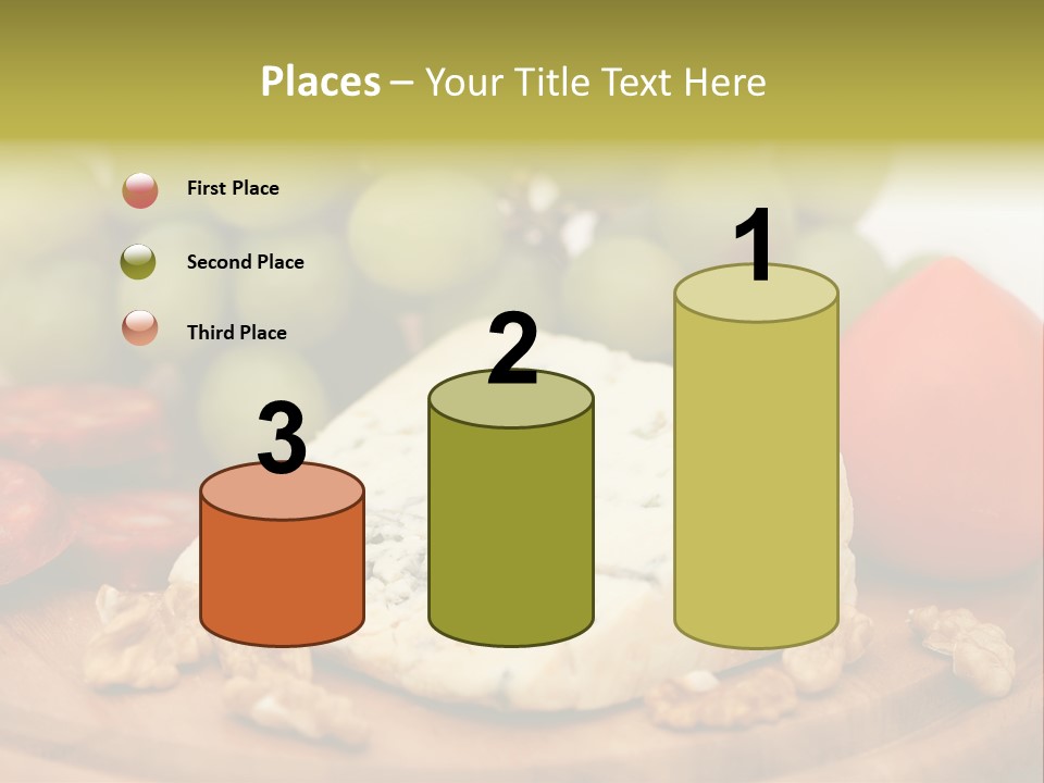 Grape, Cheese With Nuts And Sausage PowerPoint Template