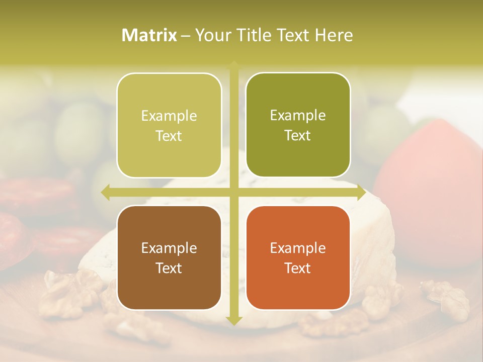 Grape, Cheese With Nuts And Sausage PowerPoint Template