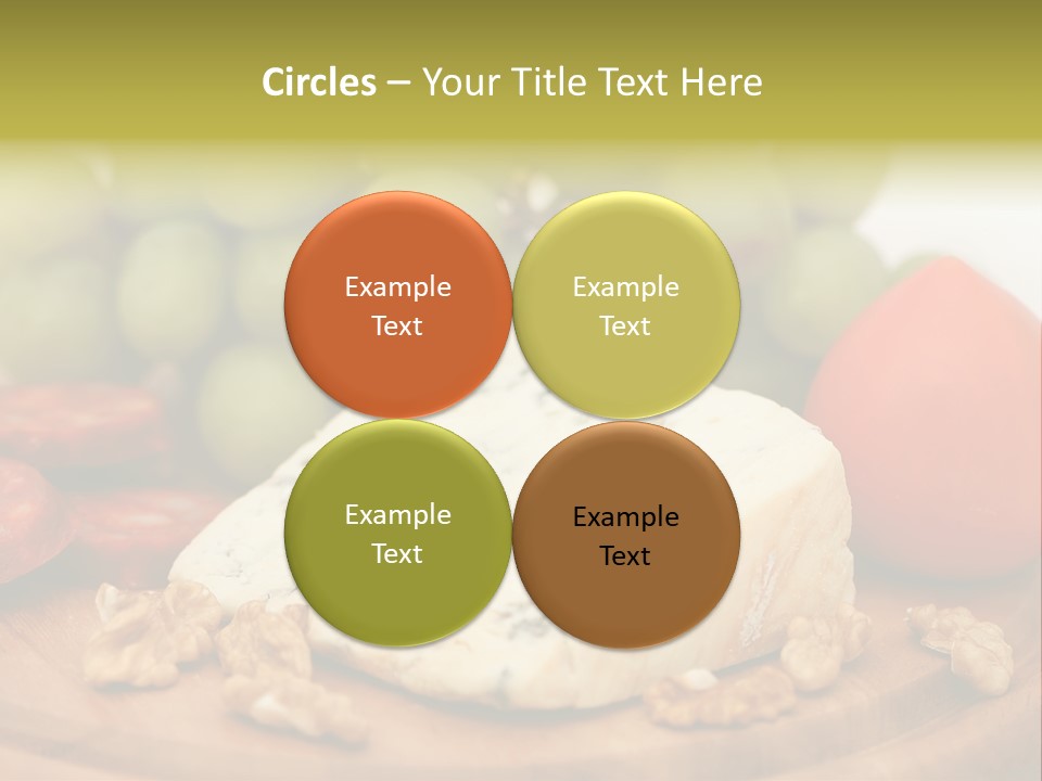 Grape, Cheese With Nuts And Sausage PowerPoint Template