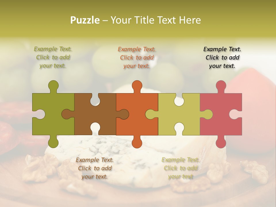 Grape, Cheese With Nuts And Sausage PowerPoint Template