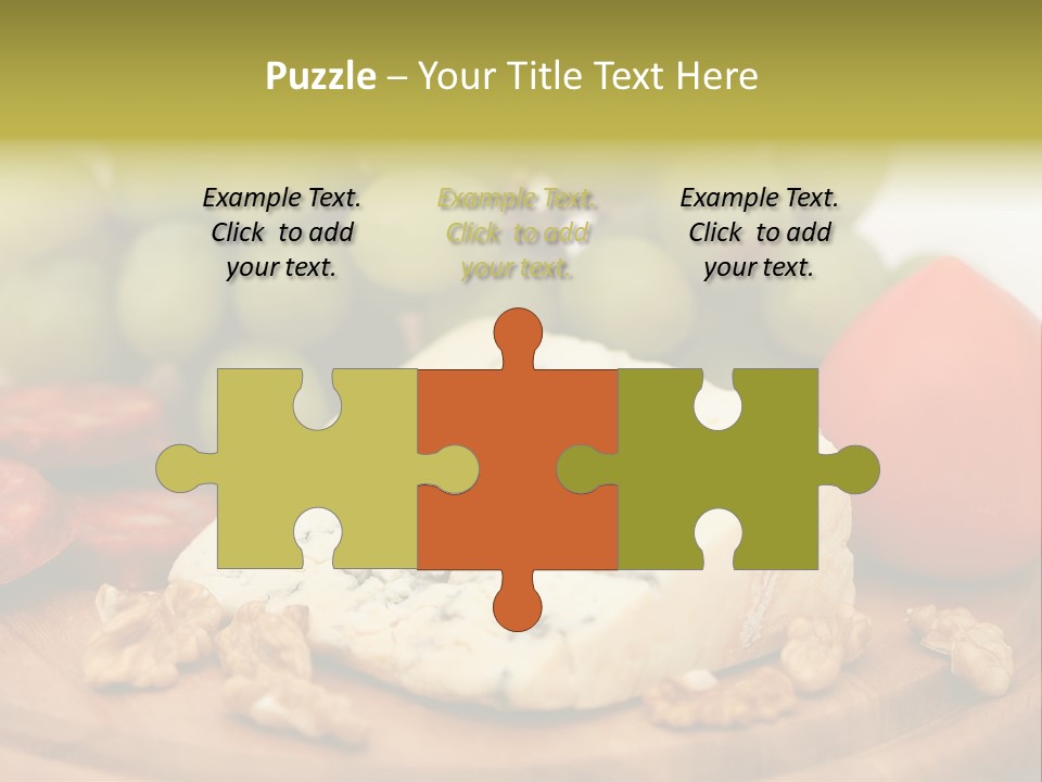 Grape, Cheese With Nuts And Sausage PowerPoint Template