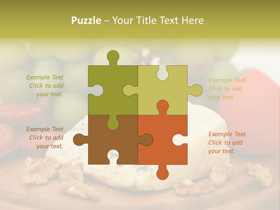 Grape, Cheese With Nuts And Sausage PowerPoint Template