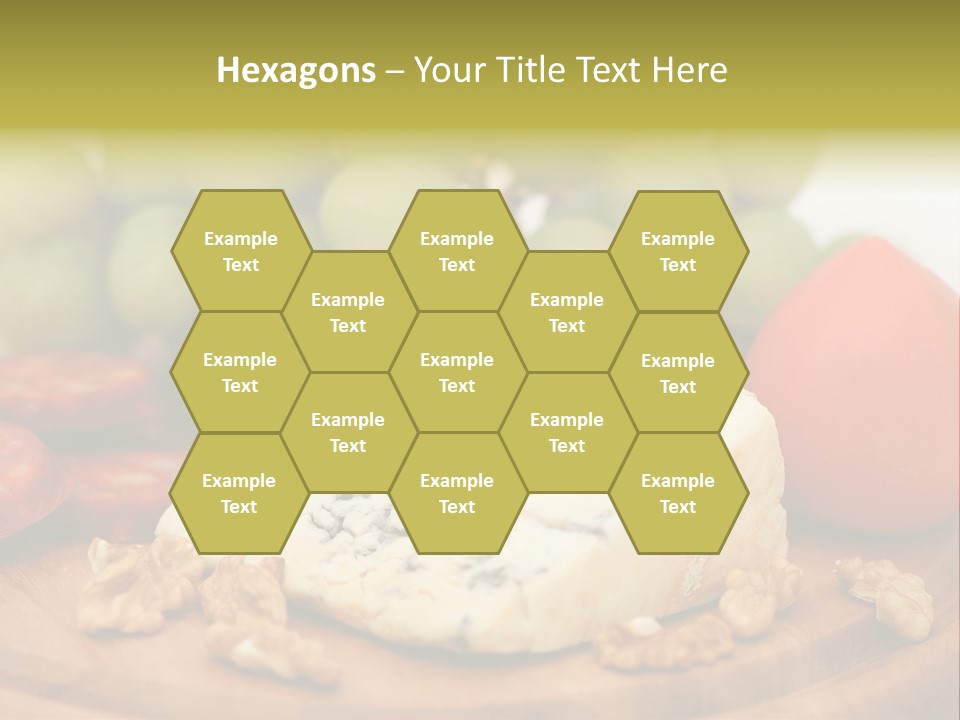 Grape, Cheese With Nuts And Sausage PowerPoint Template