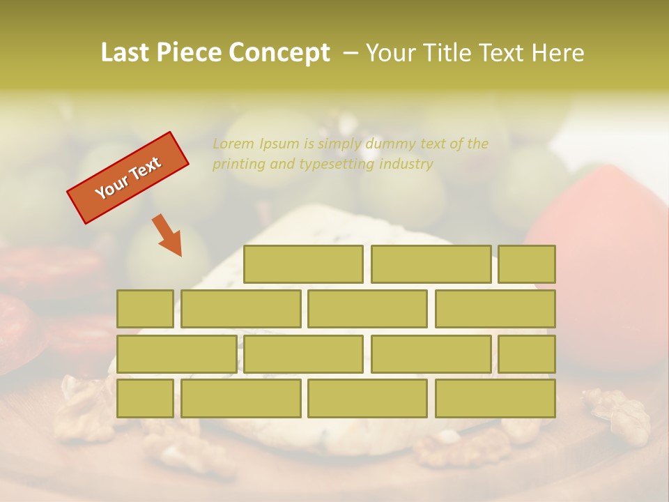 Grape, Cheese With Nuts And Sausage PowerPoint Template