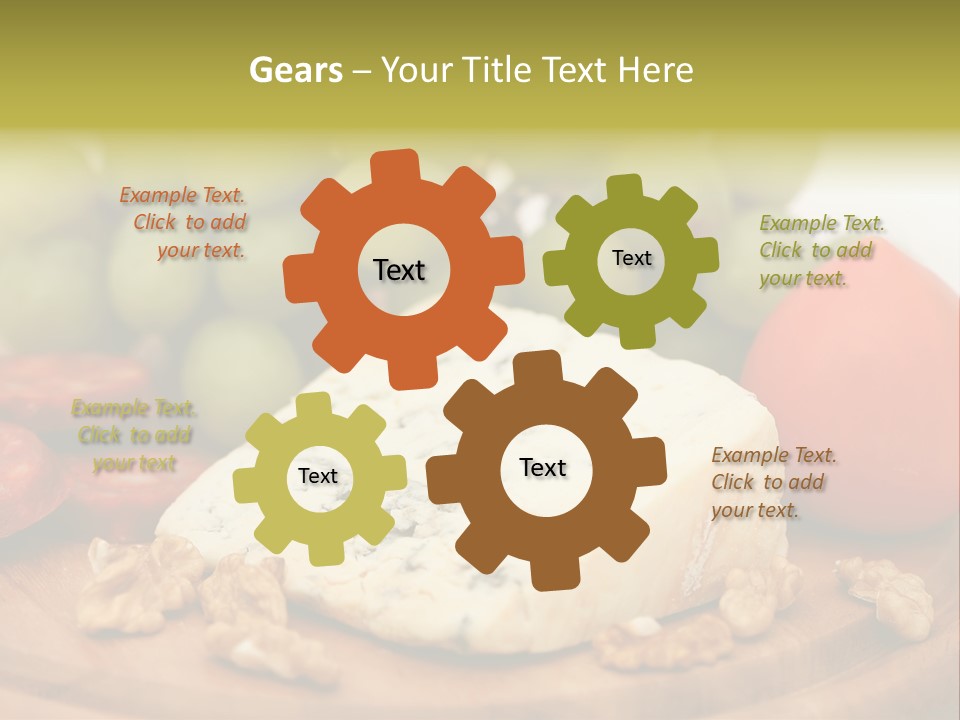 Grape, Cheese With Nuts And Sausage PowerPoint Template