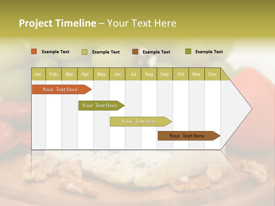 Grape, Cheese With Nuts And Sausage PowerPoint Template