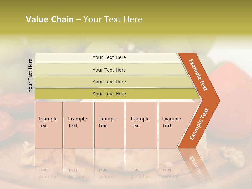 Grape, Cheese With Nuts And Sausage PowerPoint Template