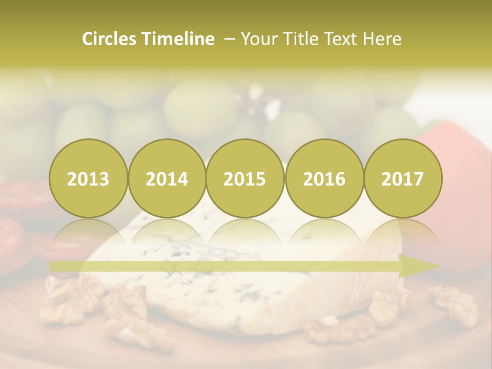 Grape, Cheese With Nuts And Sausage PowerPoint Template