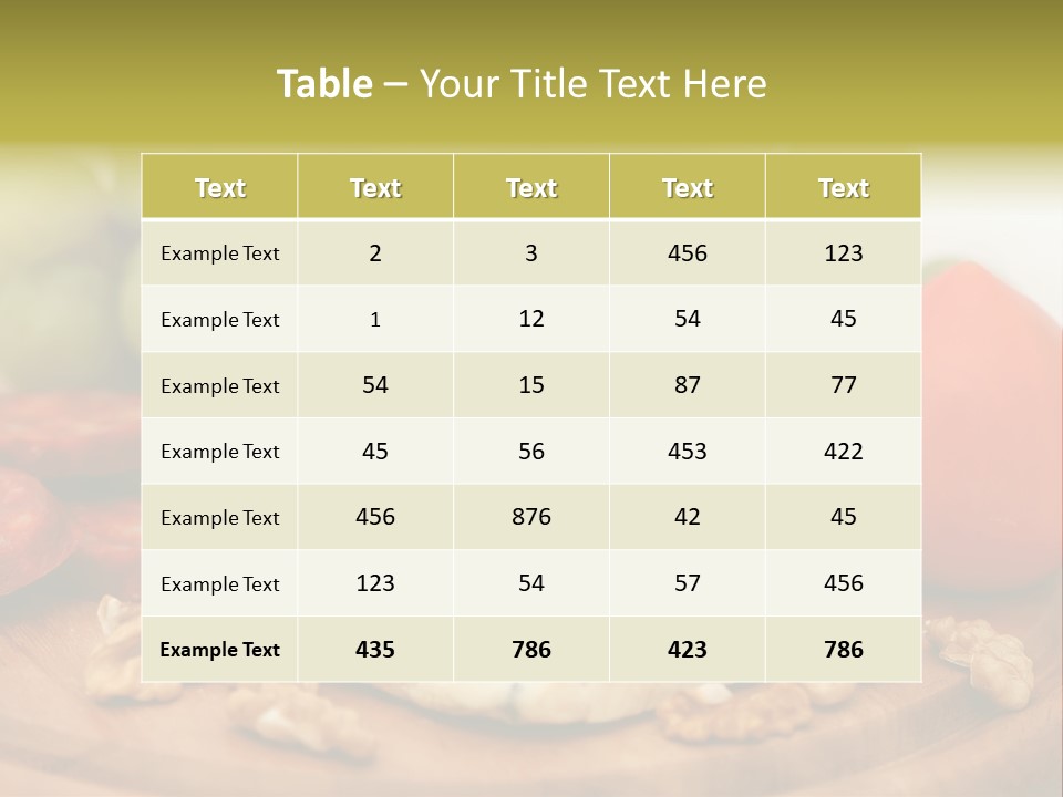 Grape, Cheese With Nuts And Sausage PowerPoint Template