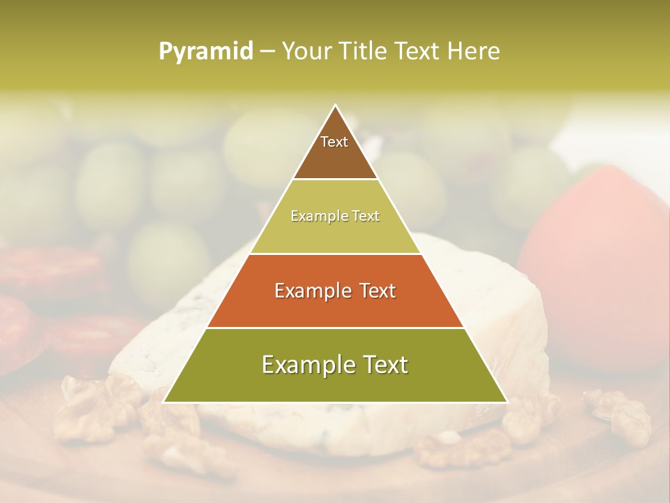 Grape, Cheese With Nuts And Sausage PowerPoint Template