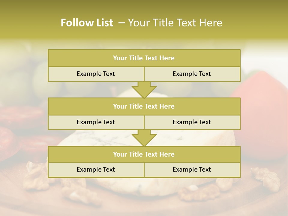 Grape, Cheese With Nuts And Sausage PowerPoint Template