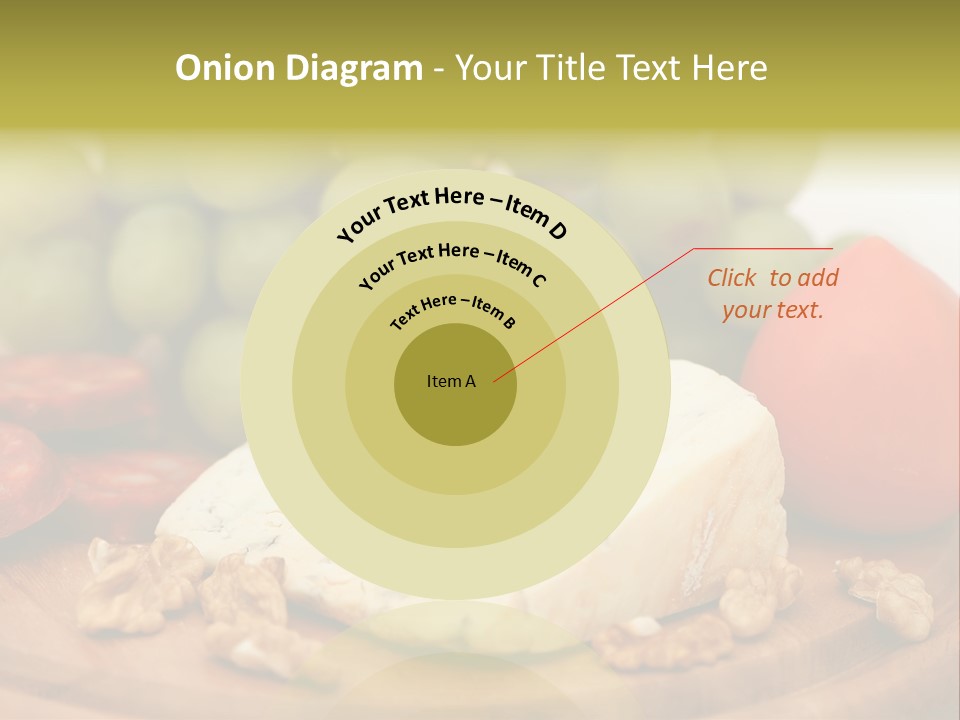 Grape, Cheese With Nuts And Sausage PowerPoint Template