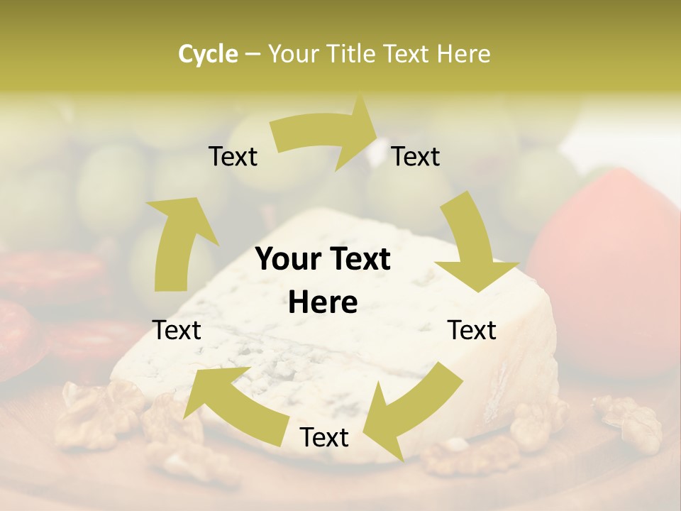 Grape, Cheese With Nuts And Sausage PowerPoint Template