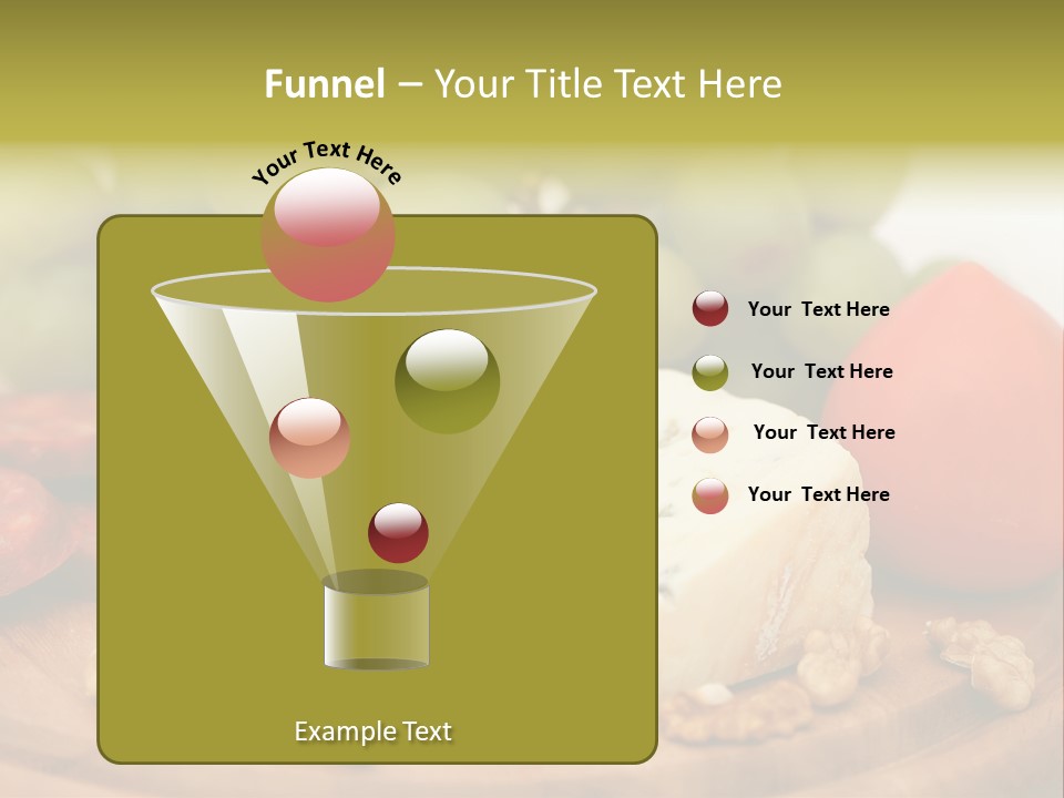 Grape, Cheese With Nuts And Sausage PowerPoint Template