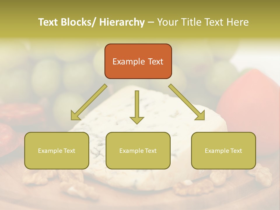 Grape, Cheese With Nuts And Sausage PowerPoint Template