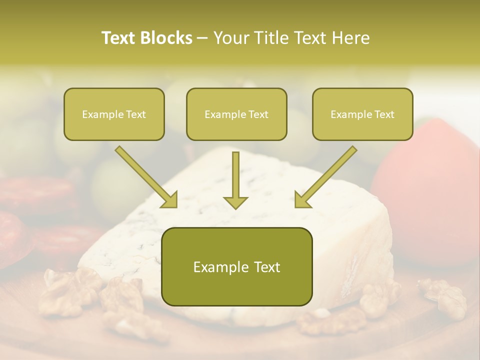 Grape, Cheese With Nuts And Sausage PowerPoint Template