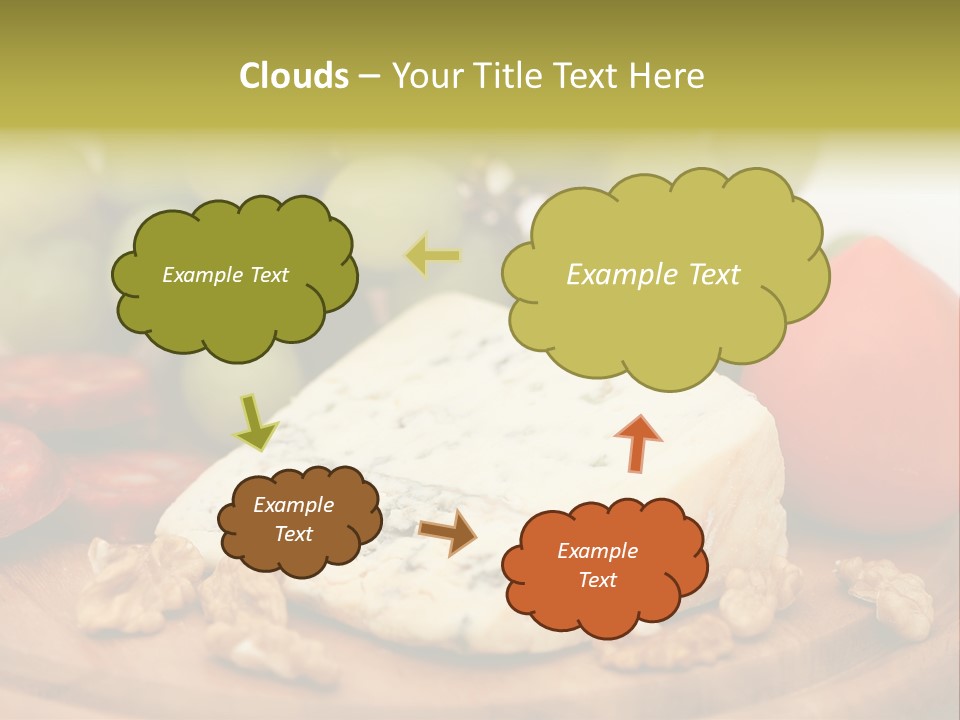 Grape, Cheese With Nuts And Sausage PowerPoint Template