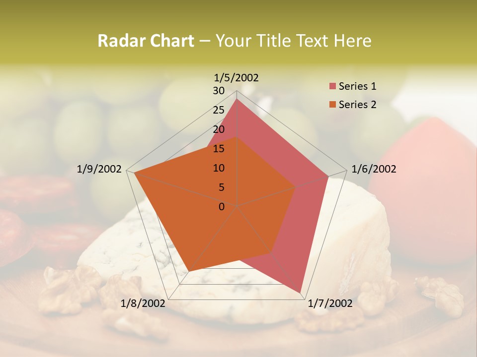 Grape, Cheese With Nuts And Sausage PowerPoint Template