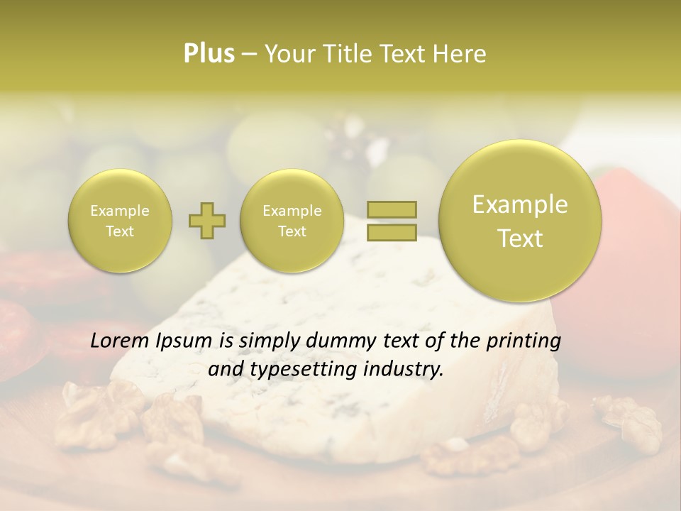 Grape, Cheese With Nuts And Sausage PowerPoint Template