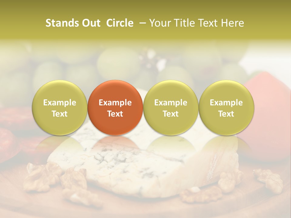 Grape, Cheese With Nuts And Sausage PowerPoint Template