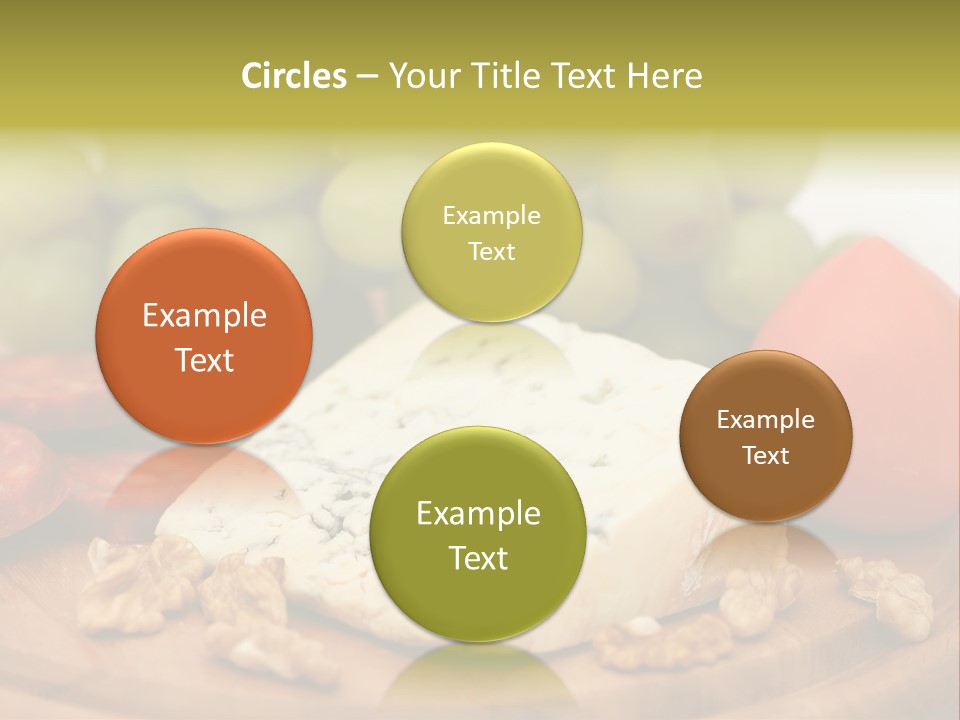 Grape, Cheese With Nuts And Sausage PowerPoint Template