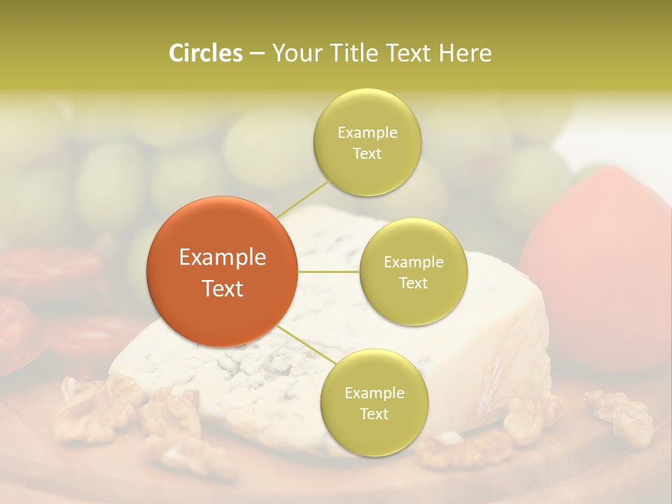 Grape, Cheese With Nuts And Sausage PowerPoint Template