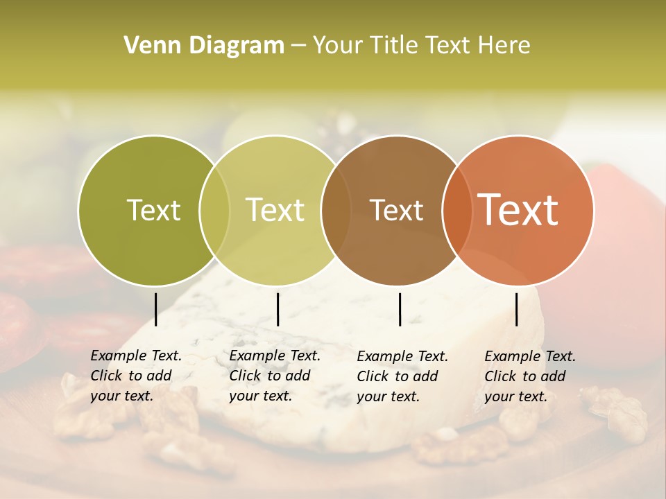 Grape, Cheese With Nuts And Sausage PowerPoint Template