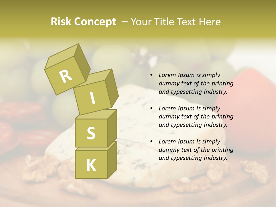 Grape, Cheese With Nuts And Sausage PowerPoint Template