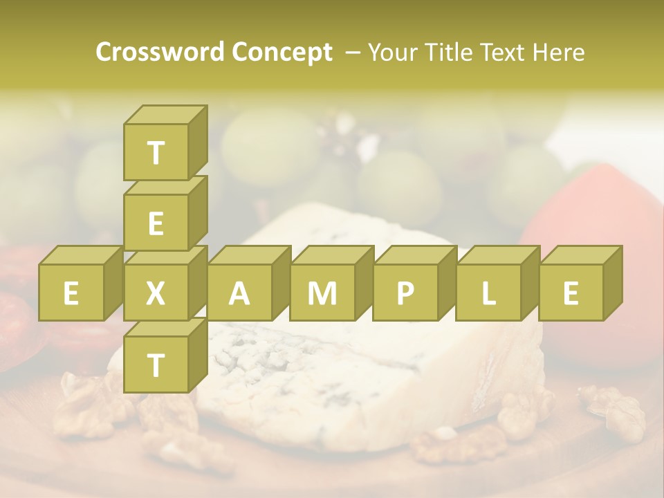 Grape, Cheese With Nuts And Sausage PowerPoint Template