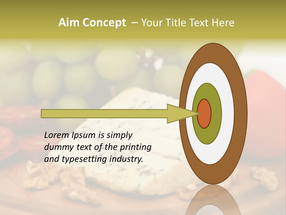 Grape, Cheese With Nuts And Sausage PowerPoint Template