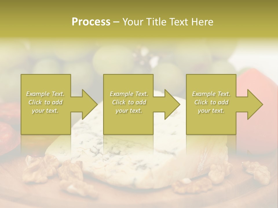 Grape, Cheese With Nuts And Sausage PowerPoint Template
