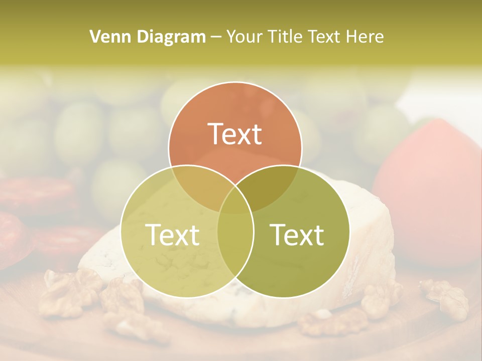 Grape, Cheese With Nuts And Sausage PowerPoint Template