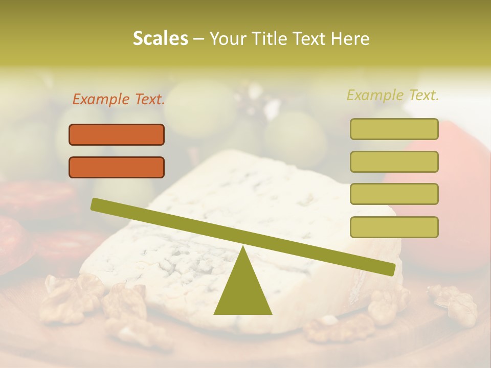 Grape, Cheese With Nuts And Sausage PowerPoint Template