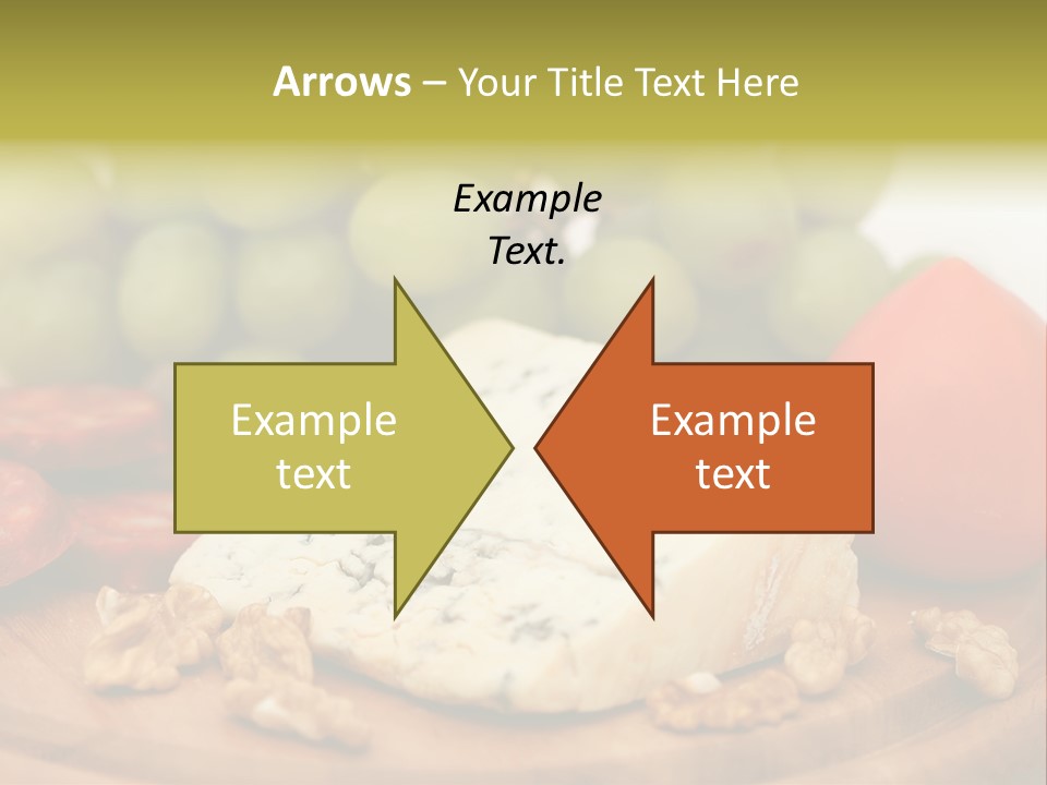 Grape, Cheese With Nuts And Sausage PowerPoint Template