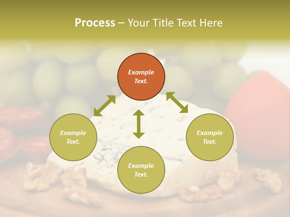 Grape, Cheese With Nuts And Sausage PowerPoint Template