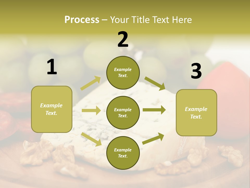 Grape, Cheese With Nuts And Sausage PowerPoint Template