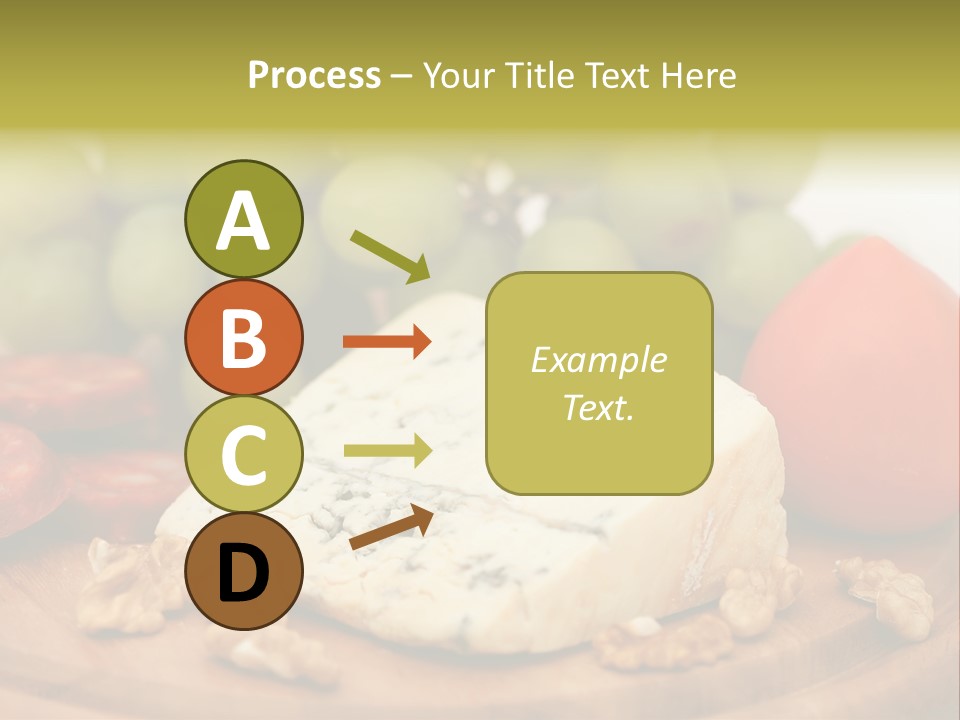 Grape, Cheese With Nuts And Sausage PowerPoint Template