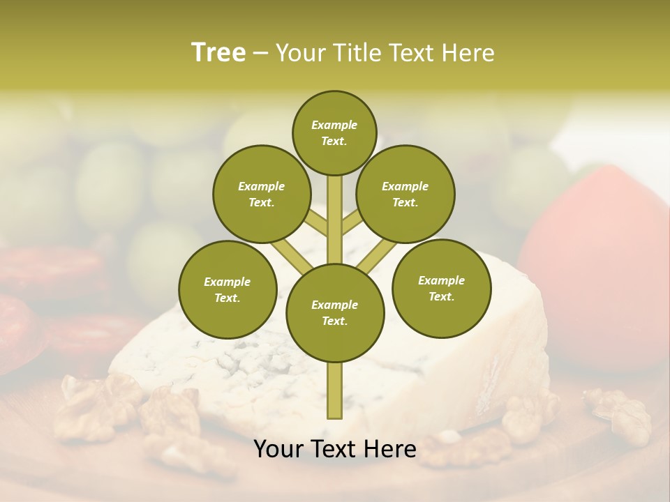 Grape, Cheese With Nuts And Sausage PowerPoint Template