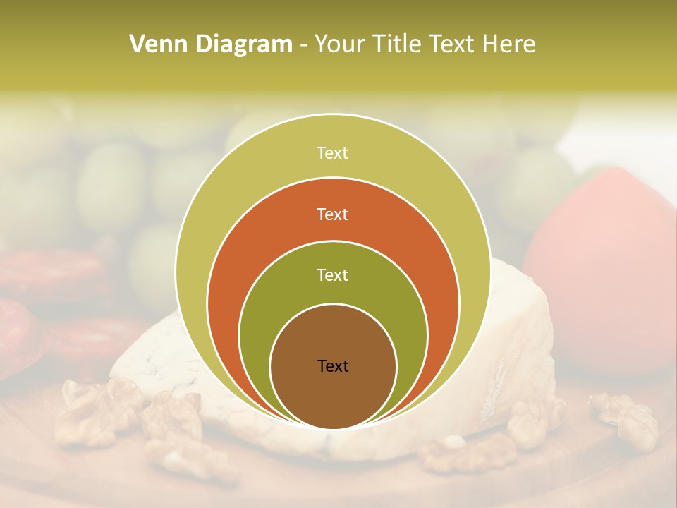 Grape, Cheese With Nuts And Sausage PowerPoint Template